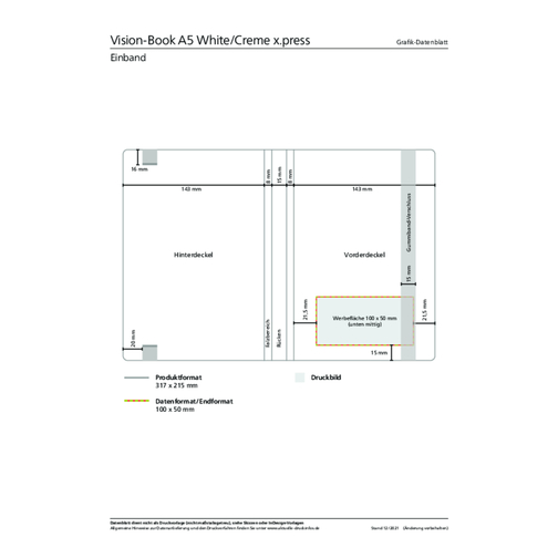 Notizbuch Vision-Book White X.press A5, Rot , rot, Hochweisses Schreibpapier 90 g/m², 21,00cm x 14,80cm (Länge x Breite), Bild 3