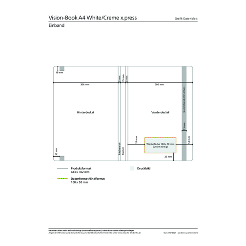 Notizbuch Vision-Book White X.press A4, Weiß , weiß, Hochweißes Schreibpapier 90 g/m², 14,80cm x 21,00cm (Länge x Breite), Bild 3