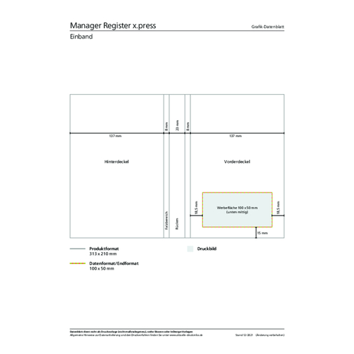 Buchkalender Manager Register X.press , anthrazit, Papier, 21,00cm x 14,80cm (Länge x Breite), Bild 3