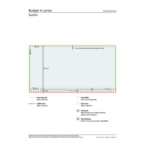 4-Monats-Kalender Budget 4 X.press , hellgrau, rot, Papier, 56,00cm x 30,00cm (Länge x Breite), Bild 3