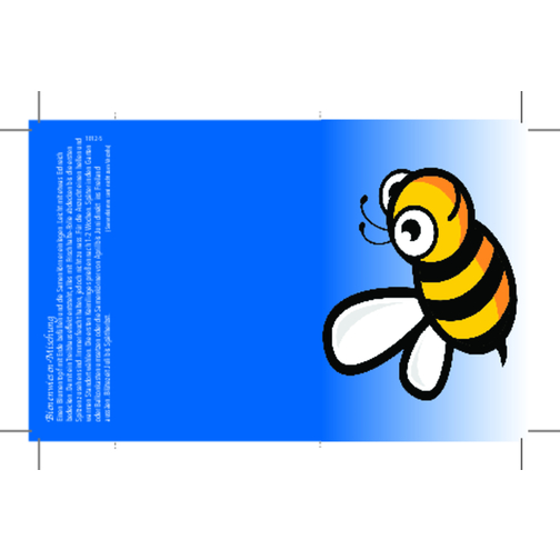 Klappkärtchen Biene , blau, Papier, Folie, Samen, 9,00cm x 6,00cm (Länge x Breite), Bild 2