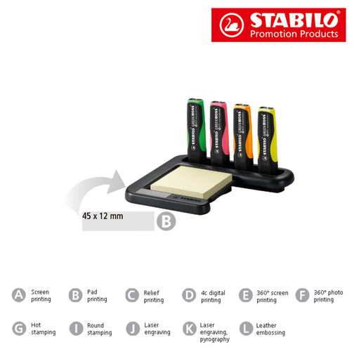 STABILO GREEN BOSS 4er Leuchtmarkierer Tisch-Set , Stabilo, recycelter Kunststoff, 16,50cm x 18,50cm x 3,20cm (Länge x Höhe x Breite), Bild 2