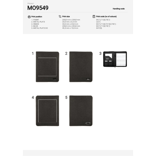 Notes Folder , schwarz, Polyester, 25,50cm x 33,50cm x 2,30cm (Länge x Höhe x Breite), Bild 4