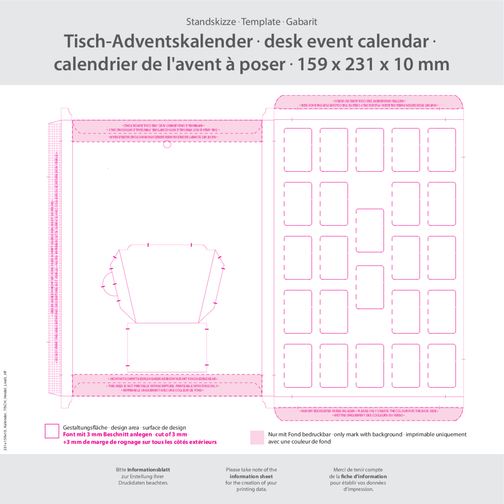 Tisch Adventskalender Personalisiert , , 15,90cm x 1,00cm x 23,10cm (Länge x Höhe x Breite), Bild 3