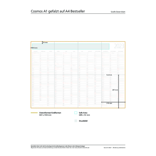Wall Planner Cosmos A1 Bestseller, piegato in A4, Immagine 2