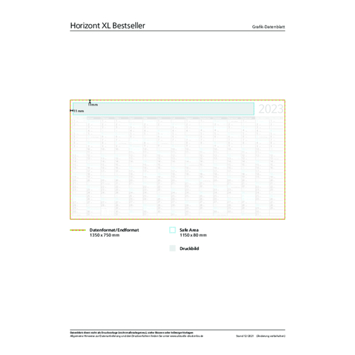 Wall Planner Horizon XL Bestseller, colore spot individuale, Immagine 2