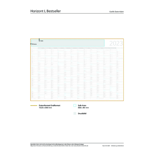 Wall Planner Horizon L Bestseller, colore spot individuale, Immagine 2