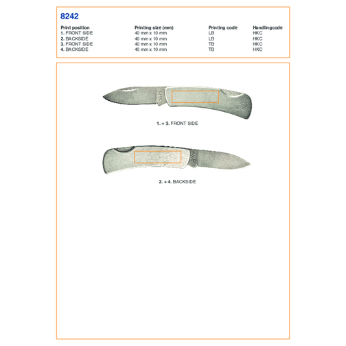 Taschenmesser Aus Edelstahl Evelyn , silber, Edelstahl 430, 7,50cm x 0,60cm x 2,60cm (Länge x Höhe x Breite), Bild 4