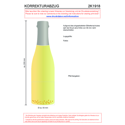 Piccolo Golden Flakes - Flasche Klar , silber, Glas, 5,50cm x 20,00cm x 5,50cm (Länge x Höhe x Breite), Bild 3