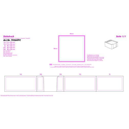 Zettelbox Mit Köcher 'Ypsilon' , weiß, PS+PAP, 12,50cm x 6,00cm x 10,50cm (Länge x Höhe x Breite), Bild 3