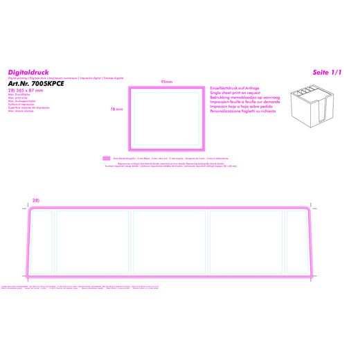 Zettelbox 'Sigma', Doppelwandig Mit Köcher , glasklar, PS+PAP, 10,50cm x 9,00cm x 10,50cm (Länge x Höhe x Breite), Bild 4