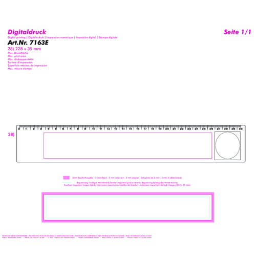 Lineal Mit Lupe , glasklar, PS+PAP, 31,00cm x 0,50cm x 4,80cm (Länge x Höhe x Breite), Bild 3