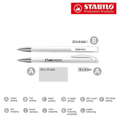 STABILO Prime Antibac Kugelschreiber , Stabilo, weiß, Kunststoff, 14,70cm x 1,60cm x 1,20cm (Länge x Höhe x Breite), Bild 3