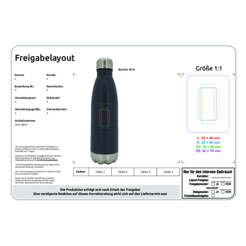 Graue Edelstahl-Trinkflasche 0,5 L Mit Doppelwandiger Vakuum-Isolierung , grau, Edelstahl doppelwandig, ABS, Silikon, 27,00cm (Höhe), Bild 5