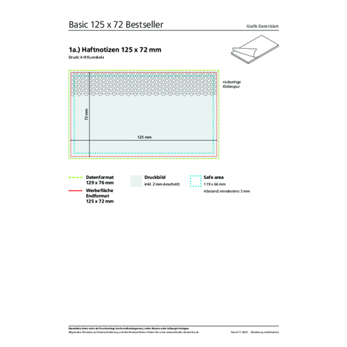 Sticky note Basic 125 x 72 Bestseller, 100 feuilles, Image 2