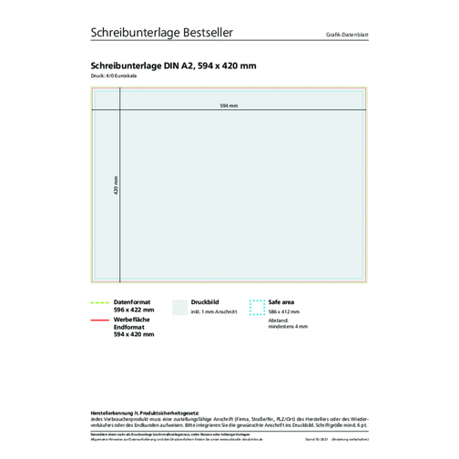 Schreibunterlage Bestseller, 50 Blatt , individuell, Weisses Papier 80 g/m², 42,00cm x 59,40cm (Länge x Breite), Bild 2