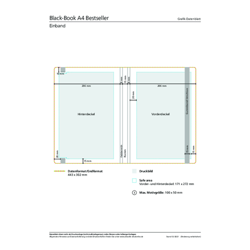Notizbuch Black-Book Bestseller A4 , schwarz, Hochweißes Schreibpapier 90 g/m², 29,70cm x 21,00cm (Länge x Breite), Bild 2