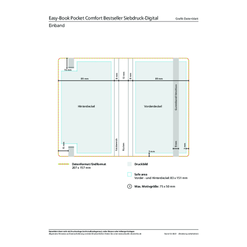 Cuaderno Easy-Book Comfort Pocket Bestseller, gris plateado, serigrafiado digitalmente, Imagen 3