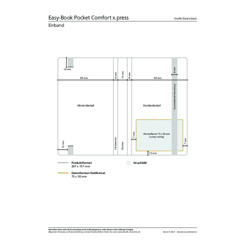 Cahier Easy-Book Comfort Pocket x.press, bleu foncé, sérigraphie numérique, Image 2