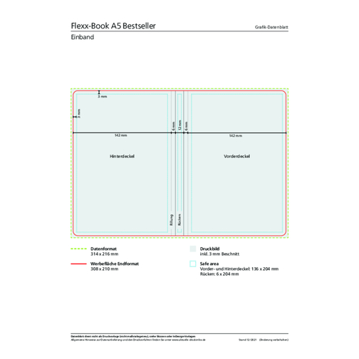 Notizbuch Flexx-Book Bestseller A5, Polychrome Matt-individuell , matt-individuell, Hochweisses Schreibpapier 90 g/m², 21,00cm x 14,80cm (Länge x Breite), Bild 2