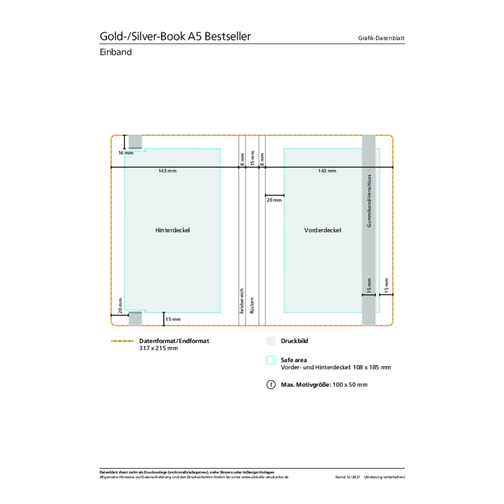 Notizbuch Gold-Book Bestseller A5 Inkl. Goldprägung , tiefschwarz, gold, Hochweißes Schreibpapier 90 g/m², 21,00cm x 14,80cm (Länge x Breite), Bild 3
