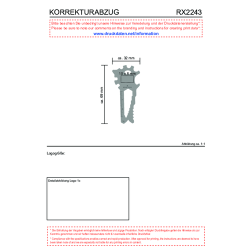ROMINOX® Key Tool Lion (22 Funktionen) , Edelstahl, 7,00cm x 0,23cm x 3,20cm (Länge x Höhe x Breite), Bild 20