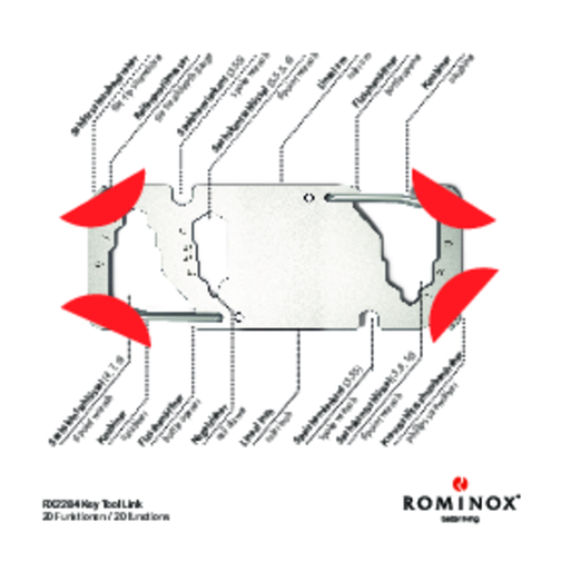ROMINOX® Key Tool Link (20 Funktionen) , Edelstahl, 7,00cm x 0,23cm x 3,20cm (Länge x Höhe x Breite), Bild 20