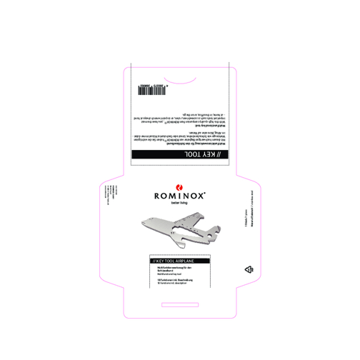 ROMINOX® Key Tool Airplane / Flugzeug (18 Funktionen) , Edelstahl, 7,00cm x 0,23cm x 3,20cm (Länge x Höhe x Breite), Bild 18