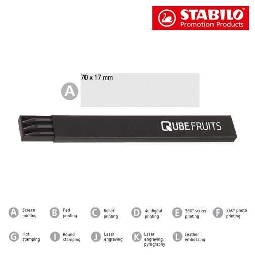 STABILO Grafitstift 3er-Set , Stabilo, schwarz/silber, Holz, Karton, 19,00cm x 1,10cm x 2,50cm (Länge x Höhe x Breite), Bild 2