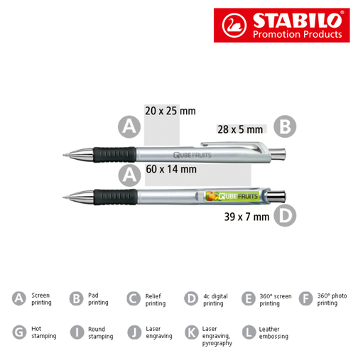 STABILO Concept Spotlight Kugelschreiber , Stabilo, silber, Kunststoff, 14,50cm x 1,40cm x 1,20cm (Länge x Höhe x Breite), Bild 4