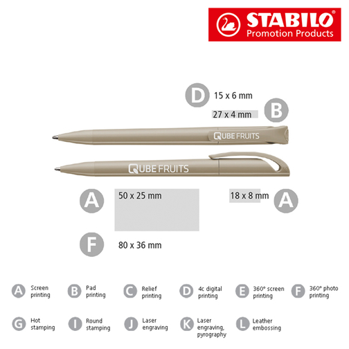 STABILO Bright Kugelschreiber , Stabilo, schwarz, recycelter Kunststoff, 14,70cm x 1,60cm x 1,20cm (Länge x Höhe x Breite), Bild 4