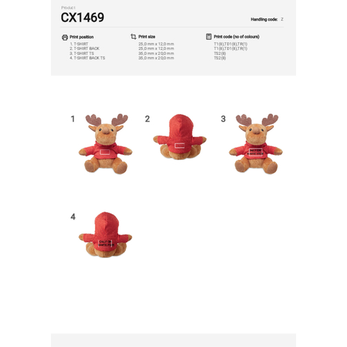 Rudolph , rot, Polyester, 15,50cm x 12,00cm (Länge x Breite), Bild 2