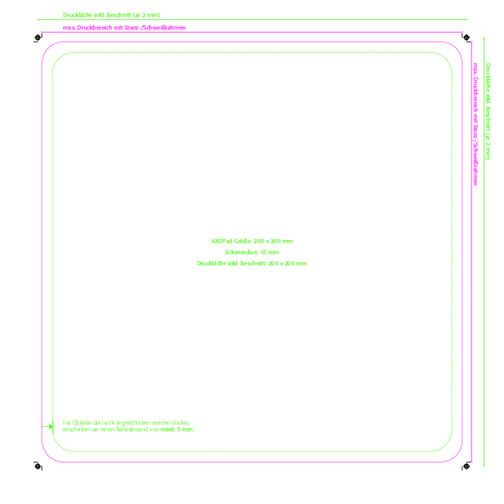 AXOPAD® Mousepad AXOTop 400, 20 x 20 cm quadrato, 1,5 mm di spessore, Immagine 3