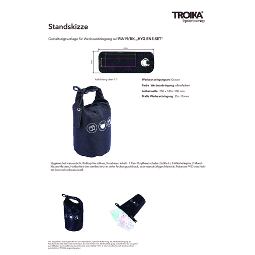 TROIKA Hygiene-Set HYGIENE-SET , Troika, schwarz, weiß, Polyester PVC-beschichtet, 25,00cm x 10,00cm x 18,00cm (Länge x Höhe x Breite), Bild 3
