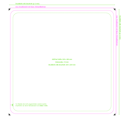 AXOPAD® Mousepad AXOTex 400, 20 x 20 cm quadrato, 1 mm di spessore, Immagine 6