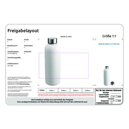 Weiße Edelstahl-Thermosflasche 0,55 L Mit Doppelwandiger Vakuum-Isolierung Pulverbeschichtet , weiß, Edelstahl, ABS, Silikon, 26,50cm (Höhe), Bild 12