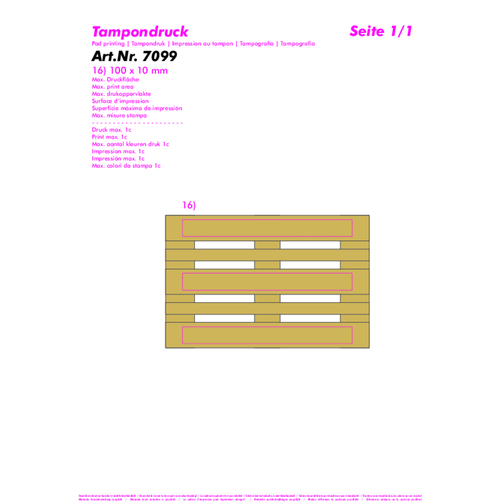 Untersetzer Holz 'Palette' , beige, HO, 12,00cm x 1,60cm x 8,00cm (Länge x Höhe x Breite), Bild 3