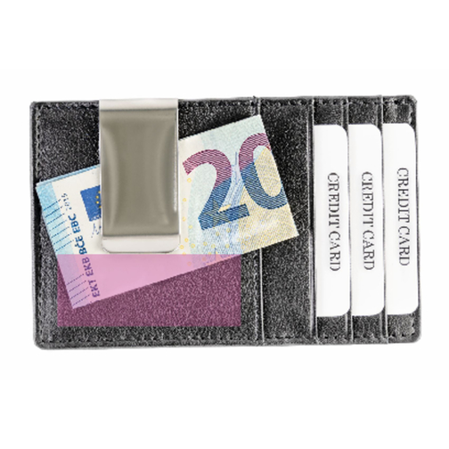 Kartenetui Mit RFID Schutz , schwarz, Rindnappaleder, 11,00cm x 7,00cm (Länge x Breite), Bild 3