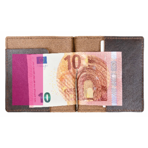 Dollarclipbörse , weinrot, Allgäu Rindleder, 11,50cm x 9,50cm (Länge x Breite), Bild 3