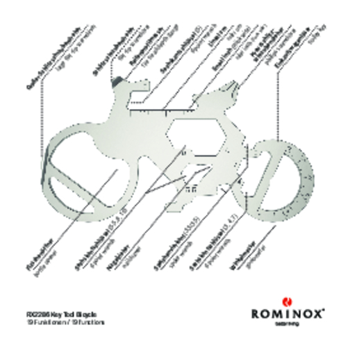 ROMINOX® Key Tool Bicycle / Fahrrad (19 Funktionen) , Edelstahl, 7,00cm x 0,23cm x 3,20cm (Länge x Höhe x Breite), Bild 20