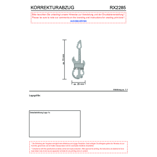 ROMINOX® Key Tool Guitar / Gitarre (19 funzioni), Immagine 17