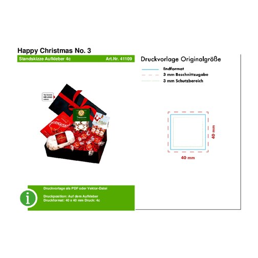 Happy Christmas No. 3 , mehrfarbig, Pappe, Folie (PE), 25,00cm x 7,00cm x 16,00cm (Länge x Höhe x Breite), Bild 4