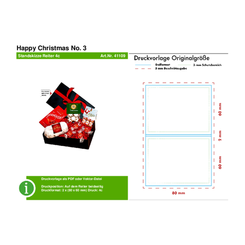 Happy Christmas No. 3 , mehrfarbig, Pappe, Folie (PE), 25,00cm x 7,00cm x 16,00cm (Länge x Höhe x Breite), Bild 5