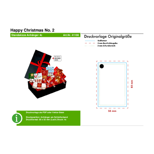 Happy Christmas No. 2 , mehrfarbig, Pappe, Folie (PE), 34,00cm x 9,00cm x 19,00cm (Länge x Höhe x Breite), Bild 6