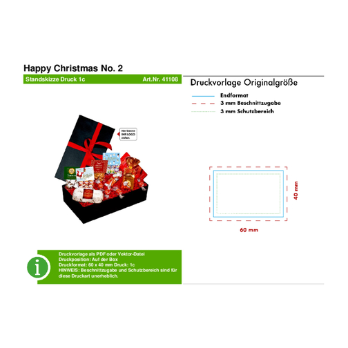Happy Christmas No. 2 , mehrfarbig, Pappe, Folie (PE), 34,00cm x 9,00cm x 19,00cm (Länge x Höhe x Breite), Bild 5