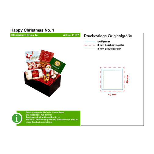 Happy Christmas No. 1 , mehrfarbig, Pappe, Folie (PE), 16,50cm x 9,00cm x 10,00cm (Länge x Höhe x Breite), Bild 4
