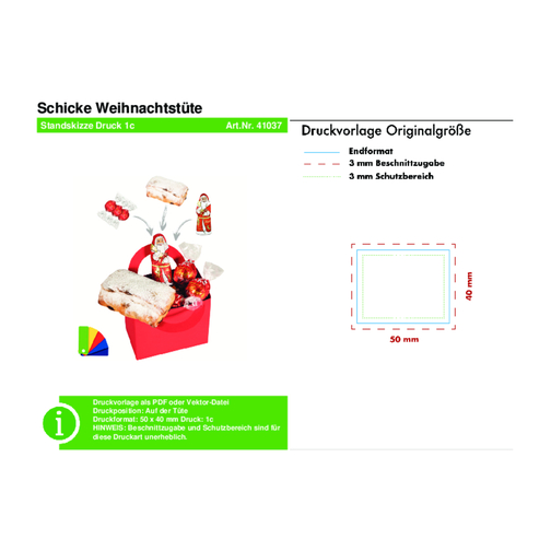 Schicke Weihnachtstüte - Grün , grün, Folie (PE), Papier, 5,00cm x 13,00cm x 9,50cm (Länge x Höhe x Breite), Bild 4