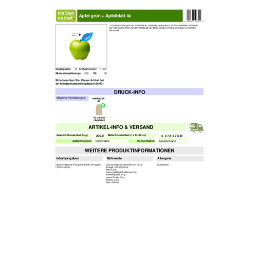Pomme verte Pomme feuille 4c, Image 2