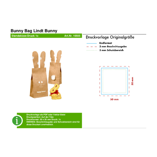 Bunny Bag Lindt Bunny , Lindt, beige, Papier, 4,00cm x 20,00cm x 7,00cm (Länge x Höhe x Breite), Bild 2