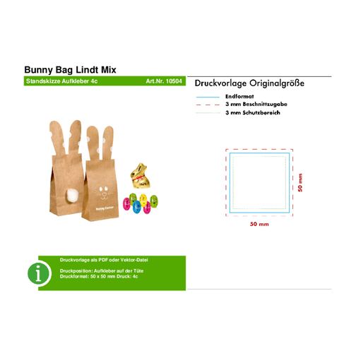 Bunny Bag Lindt Mix , Lindt, beige, Papier, 4,00cm x 20,00cm x 7,00cm (Länge x Höhe x Breite), Bild 3